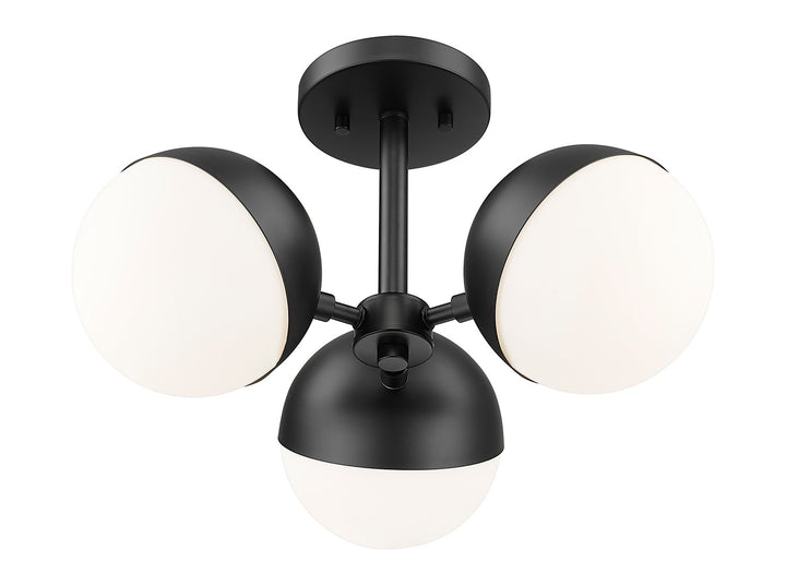 Z-Lite Canada - 7517-3SF-MB - Three Light Semi Flush Mount - Realm Sphere - Matte Black