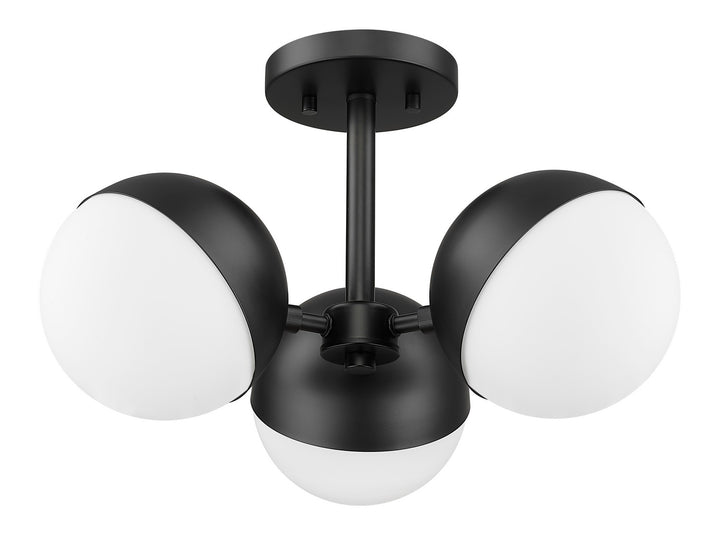 Z-Lite Canada - 7517-3SF-MB - Three Light Semi Flush Mount - Realm Sphere - Matte Black