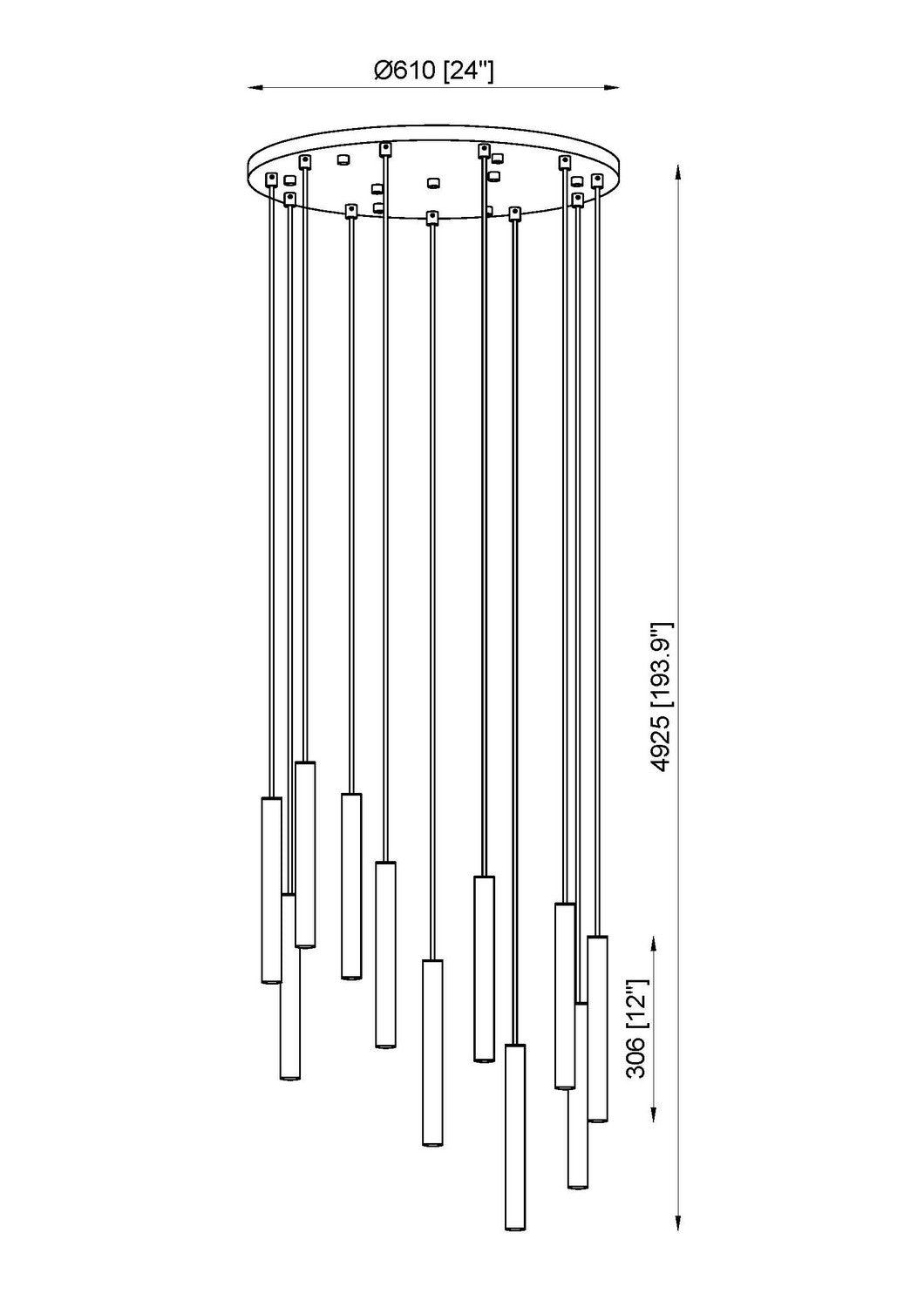 Z-Lite Canada - 919MP12-11R-MB-LED - LED Chandelier - Forest - Matte Black