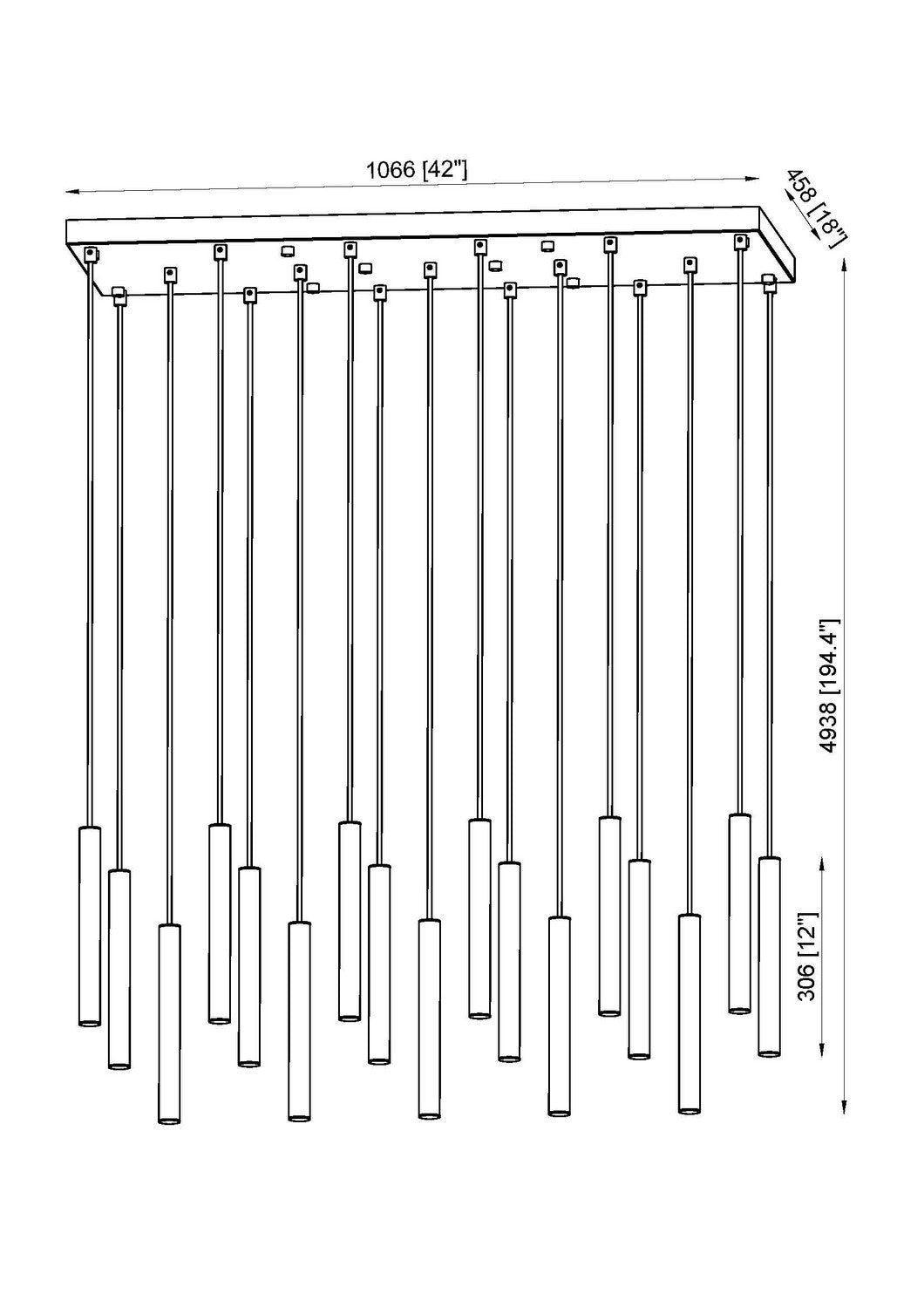 Z-Lite Canada - 919MP12-17L-MB-LED - LED Linear Chandelier - Forest - Matte Black