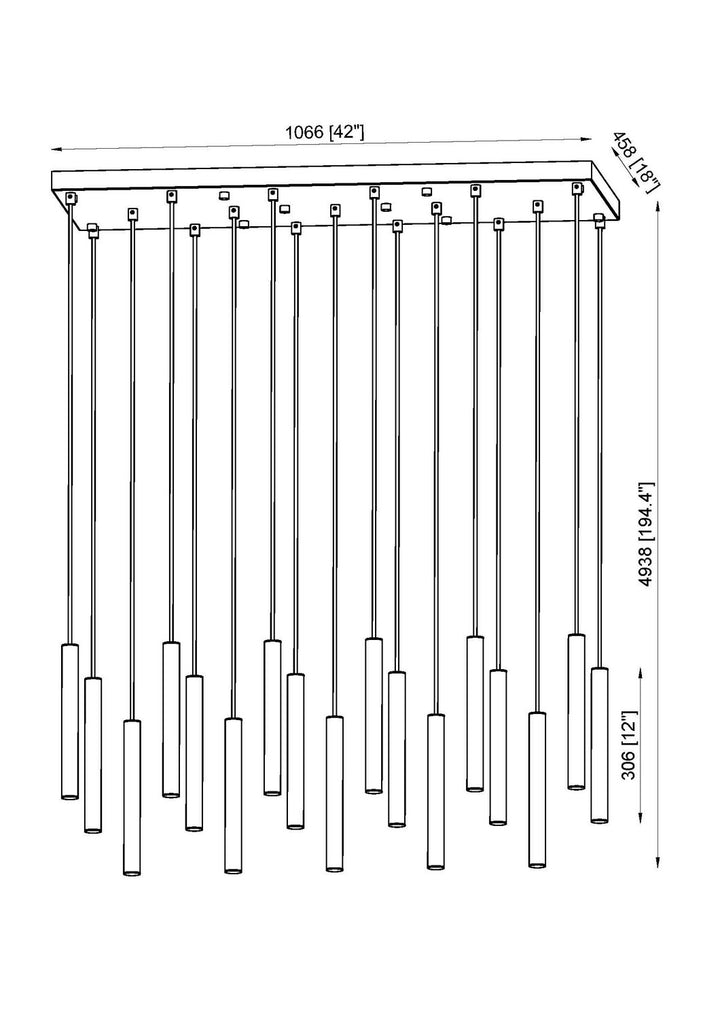 Z-Lite Canada - 919MP12-17L-MB-LED - LED Linear Chandelier - Forest - Matte Black
