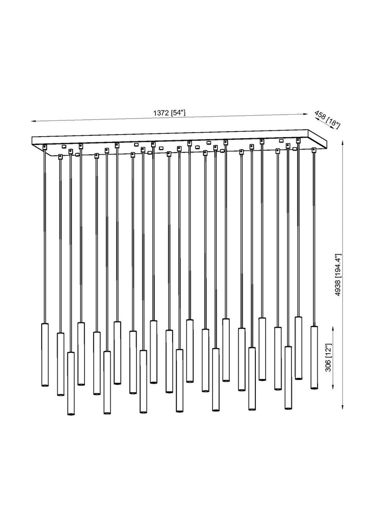 Z-Lite Canada - 919MP12-23L-MB-LED - LED Linear Chandelier - Forest - Matte Black