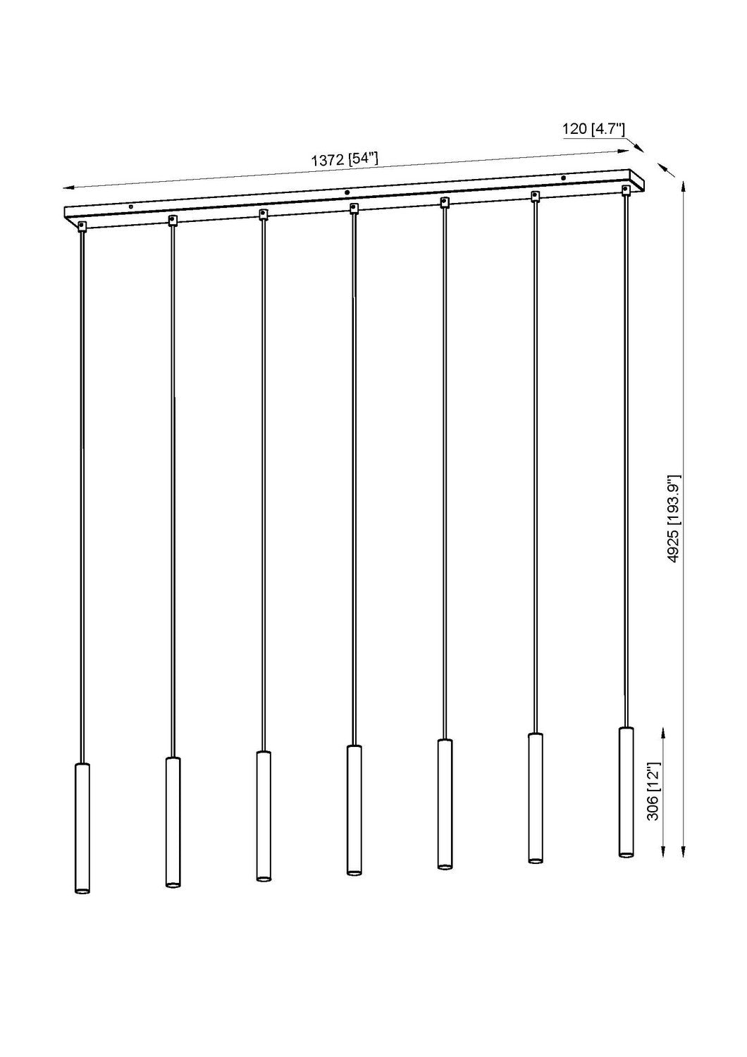 Z-Lite Canada - 919MP12-7L-BN-LED - LED Linear Chandelier - Forest - Brushed Nickel