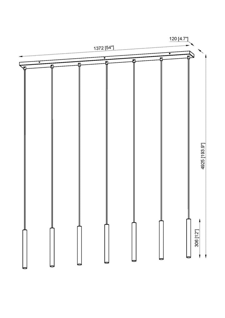 Z-Lite Canada - 919MP12-7L-BN-LED - LED Linear Chandelier - Forest - Brushed Nickel