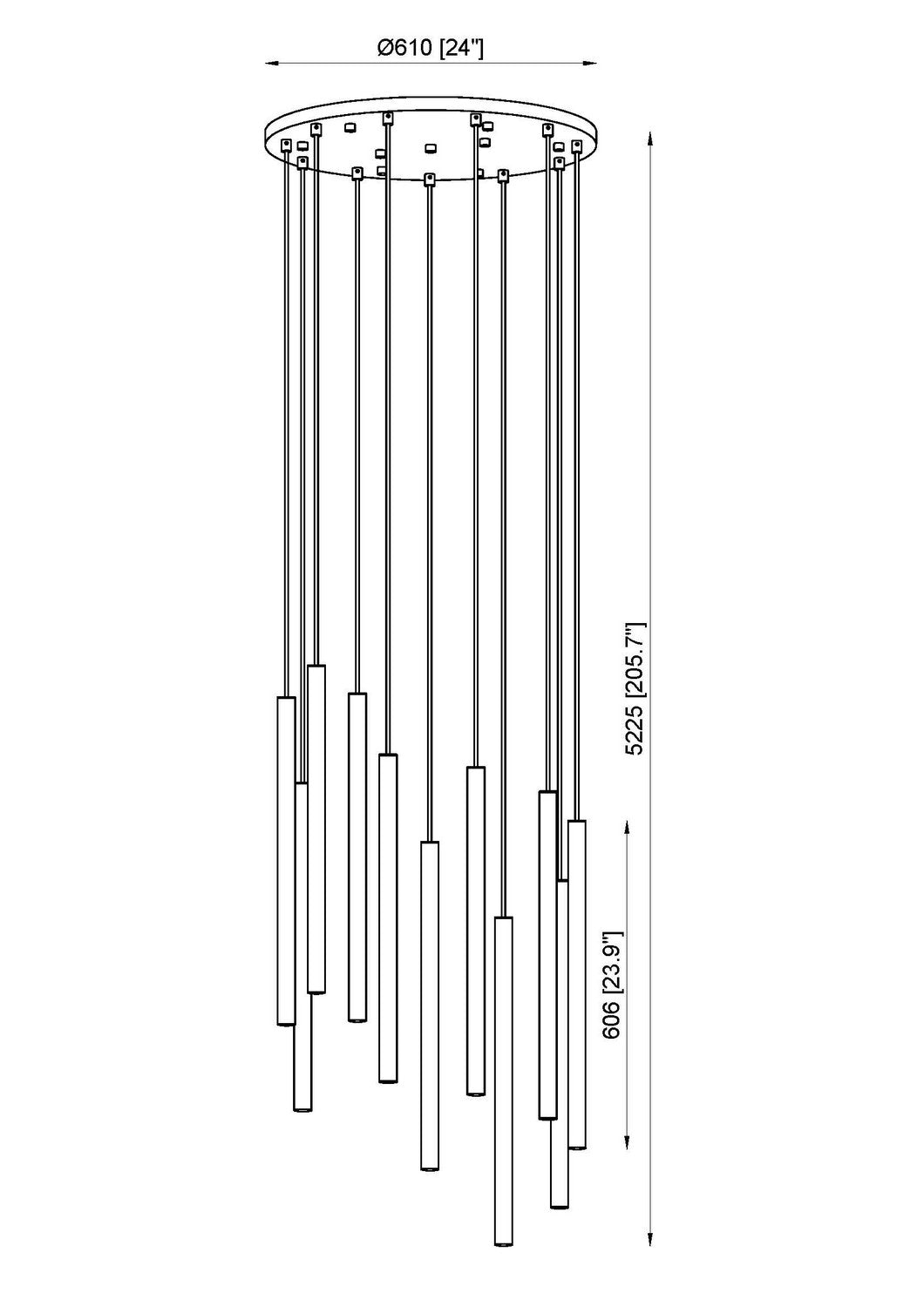Z-Lite Canada - 919MP24-11R-MGLD-LED - LED Chandelier - Forest - Modern Gold