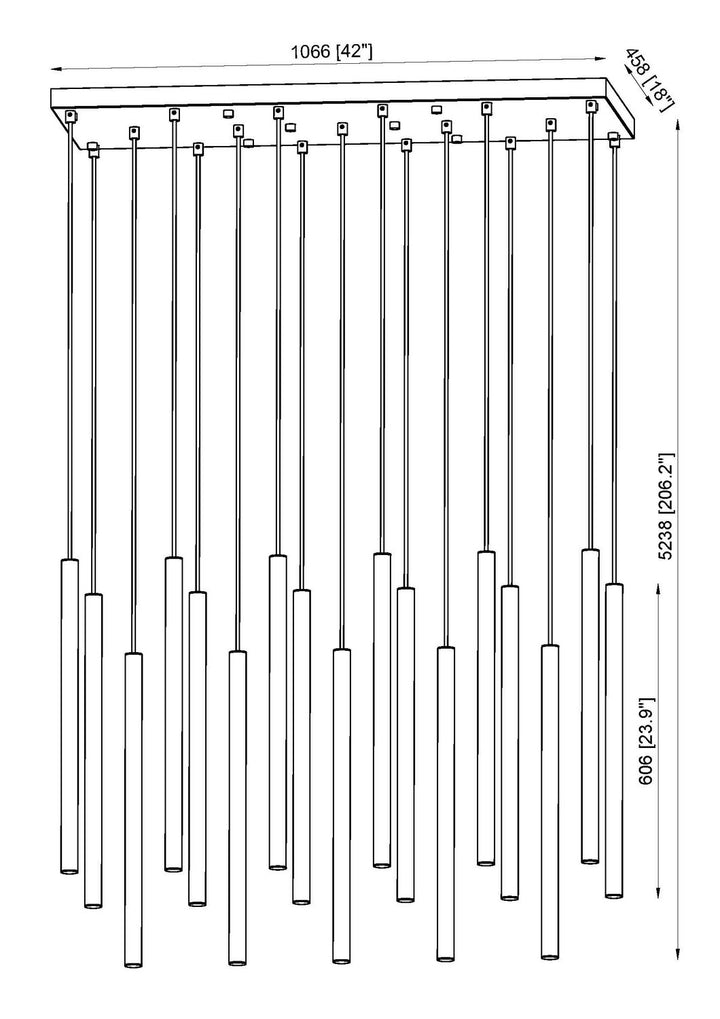 Z-Lite Canada - 919MP24-17L-BN-LED - LED Linear Chandelier - Forest - Brushed Nickel