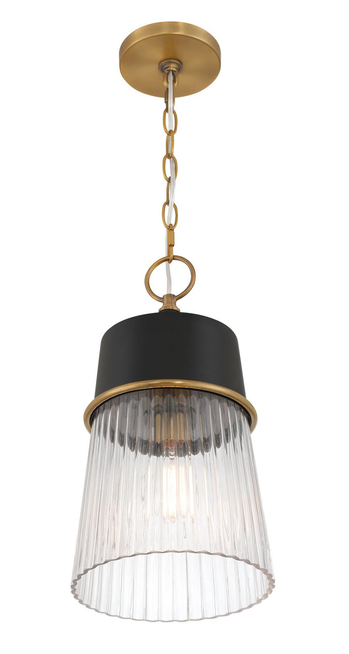 Minka-Lavery - 192-876 - One Light Pendant - Stamford - Legacy Brass & Dark Matte Blac