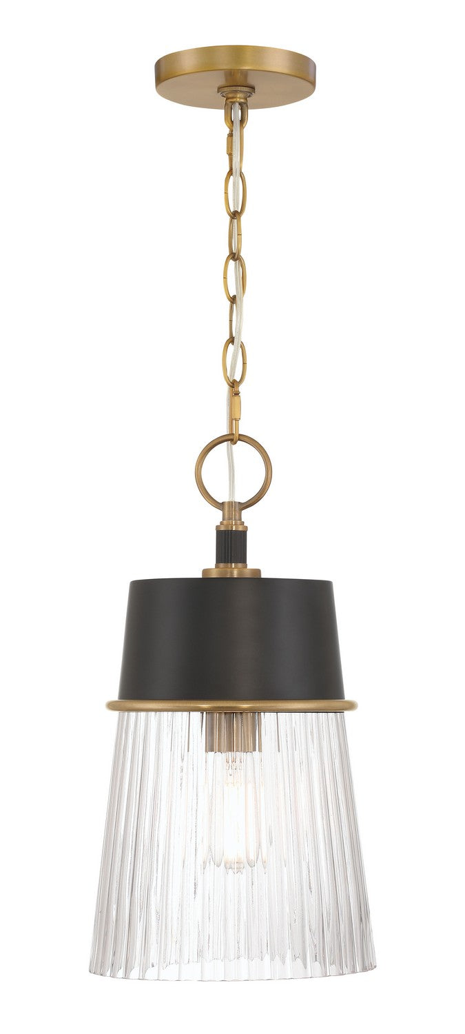 Minka-Lavery - 192-876 - One Light Pendant - Stamford - Legacy Brass & Dark Matte Blac