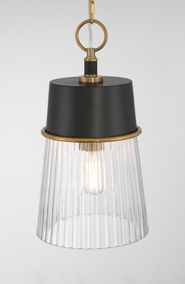 Minka-Lavery - 192-876 - One Light Pendant - Stamford - Legacy Brass & Dark Matte Blac