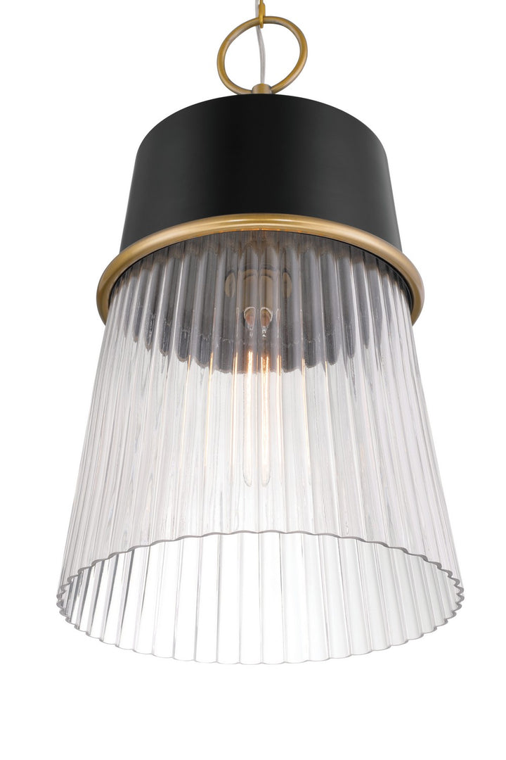 Minka-Lavery - 193-876 - One Light Pendant - Stamford - Dark Matte Black