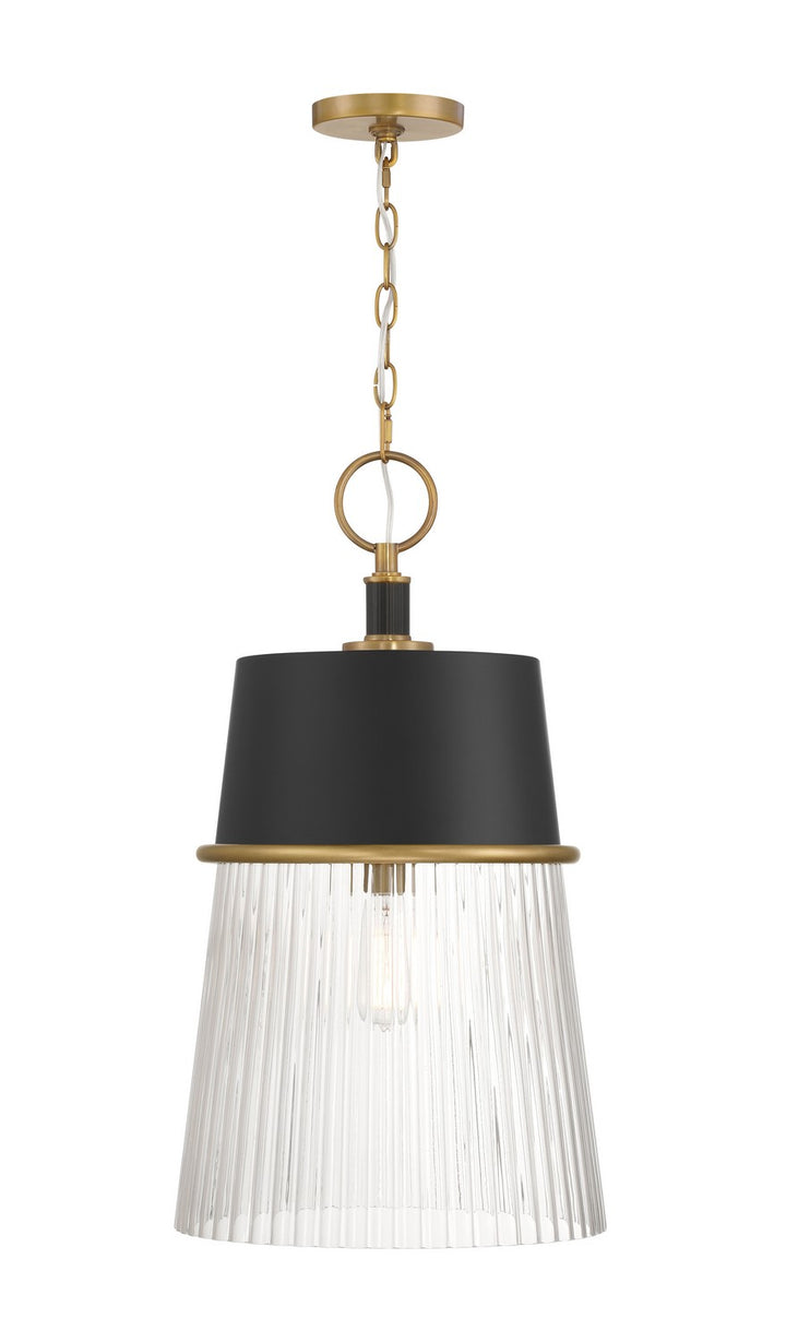 Minka-Lavery - 194-876 - One Light Pendant - Stamford - Dark Matte Black