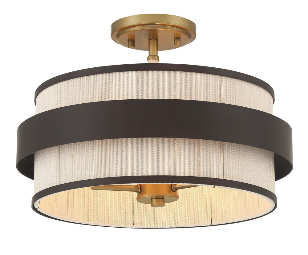 Minka-Lavery - 3685-886 - Three Light Semi Flush Mount - Harbor Wrap - Legacy Brass (Painted) & Dark