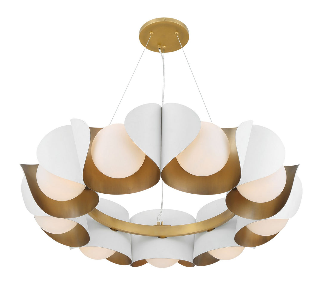 Minka-Lavery - 3779-893 - Nine Light Pendant - Flare - Sand White
