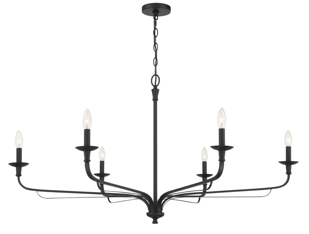 Minka-Lavery - 3826-899 - Six Light Chandelier - Velena - Dark Matte Black