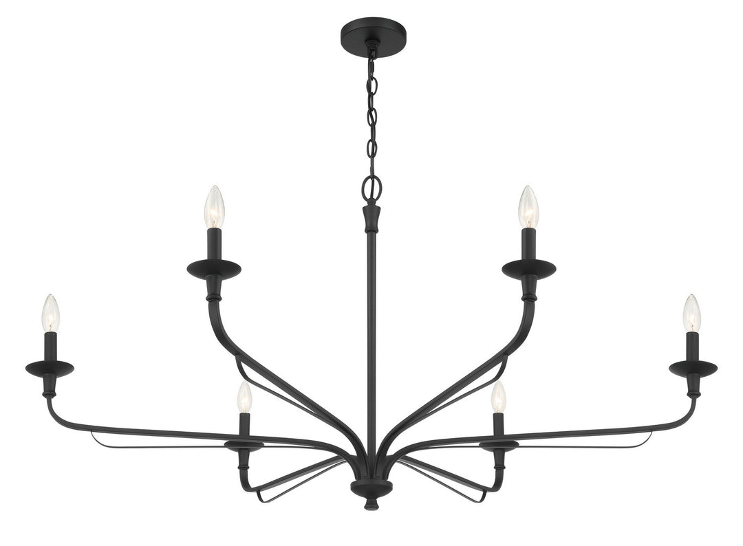 Minka-Lavery - 3826-899 - Six Light Chandelier - Velena - Dark Matte Black