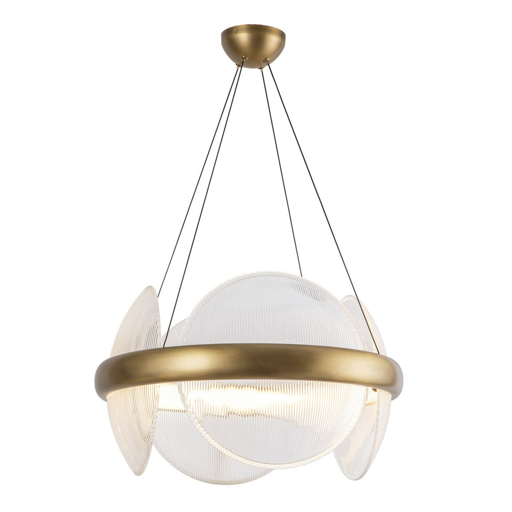 Kuzco Canada - CH13922-VBCR-UNV - LED Chandelier - Taurus - Vintage Brass/Clear Ribbed Glass
