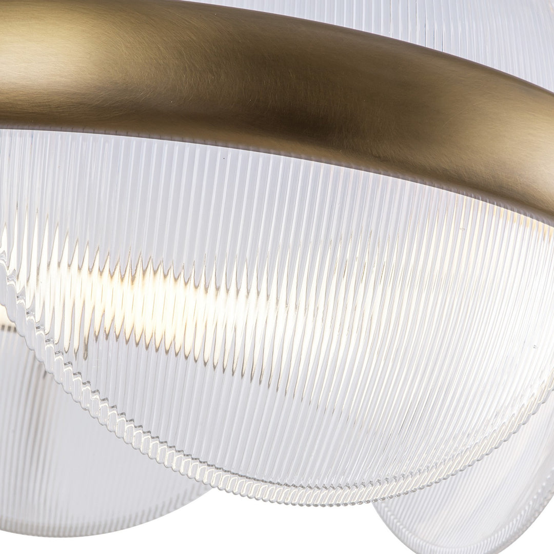 Kuzco Canada - CH13922-VBCR-UNV - LED Chandelier - Taurus - Vintage Brass/Clear Ribbed Glass