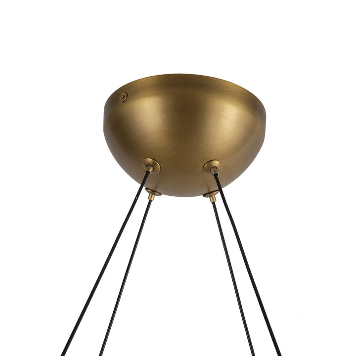 Kuzco Canada - CH13922-VBCR-UNV - LED Chandelier - Taurus - Vintage Brass/Clear Ribbed Glass