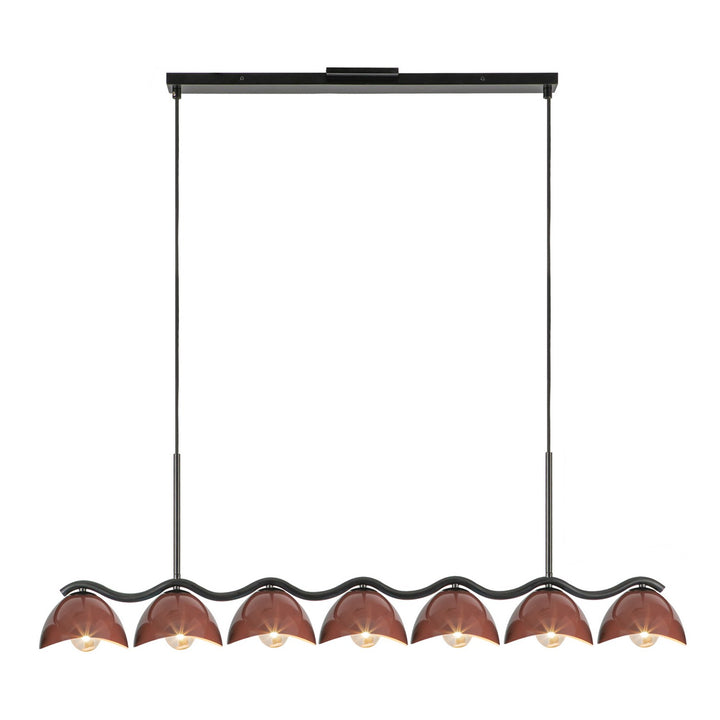 Kuzco Canada - LP57642-BK/BGD - Seven Light Linear Pendant - Atlas - Black/Burgundy