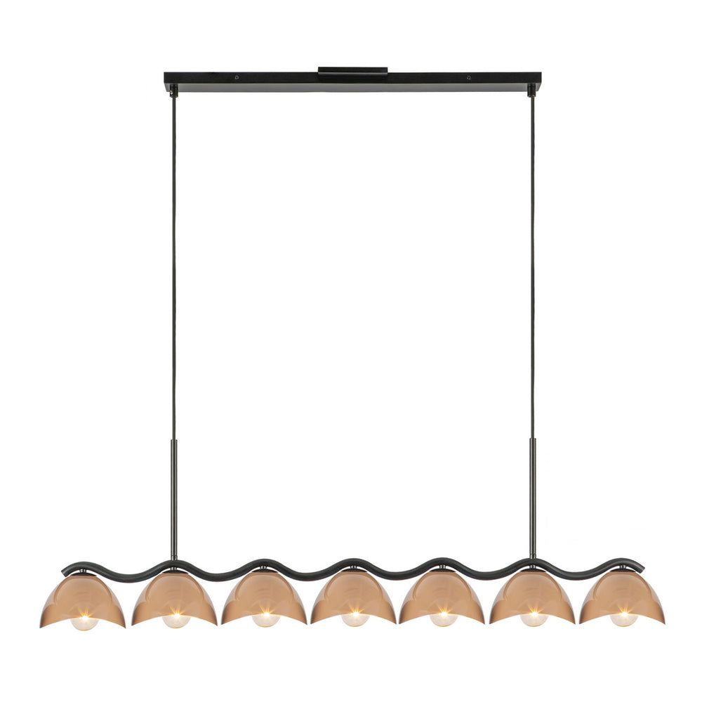 Kuzco Canada - LP57642-BK/PEC - Seven Light Linear Pendant - Atlas - Black/Peach