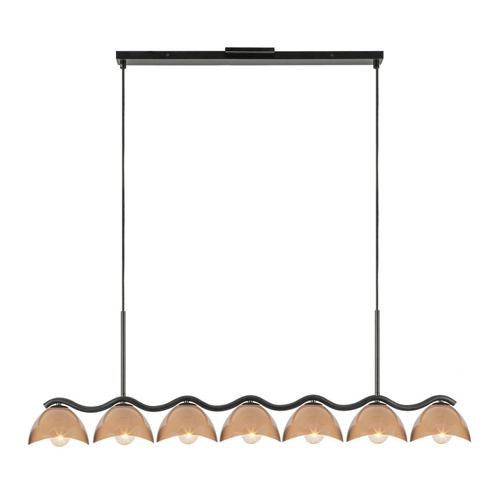 Kuzco Canada - LP57642-BK/PEC - Seven Light Linear Pendant - Atlas - Black/Peach