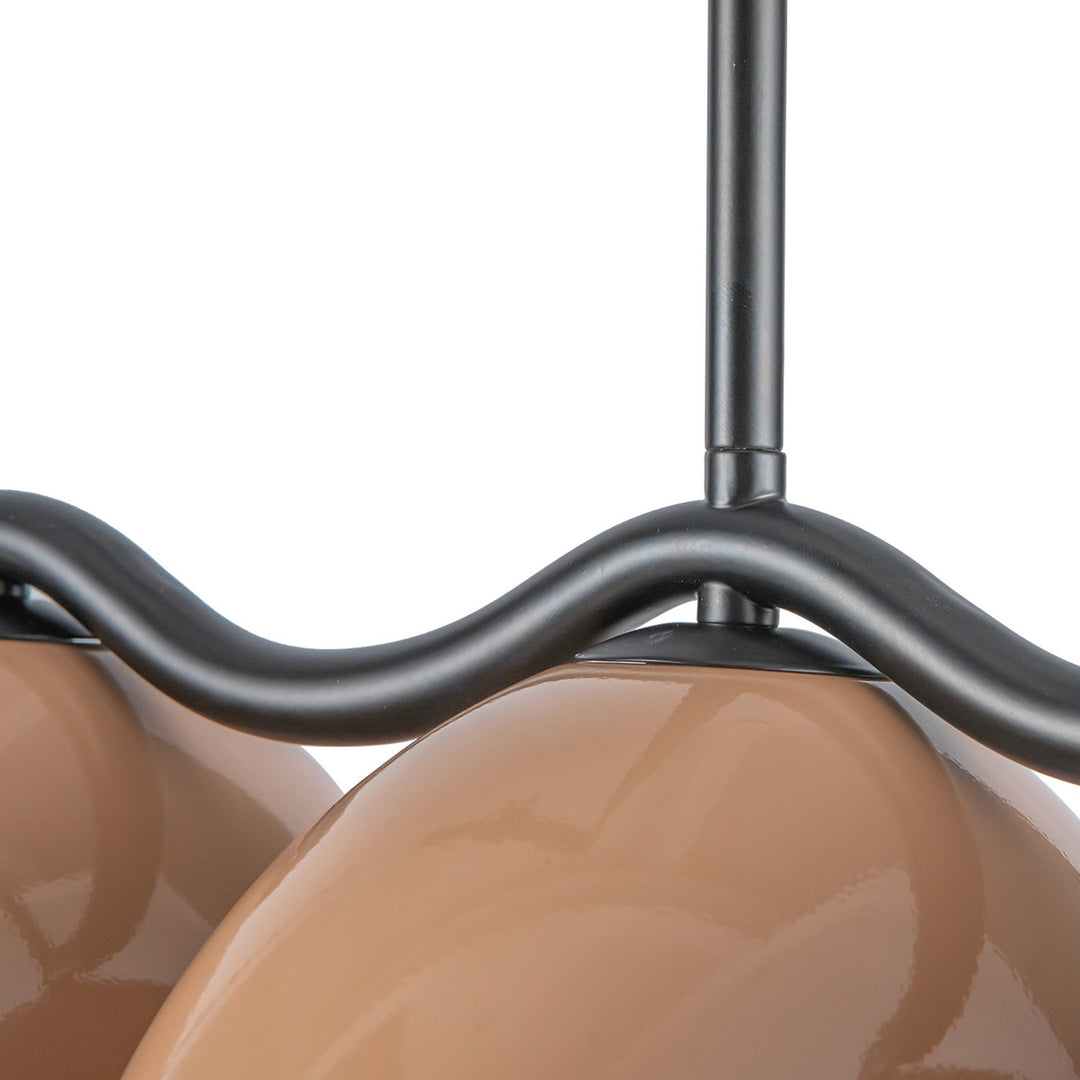 Kuzco Canada - LP57642-BK/PEC - Seven Light Linear Pendant - Atlas - Black/Peach