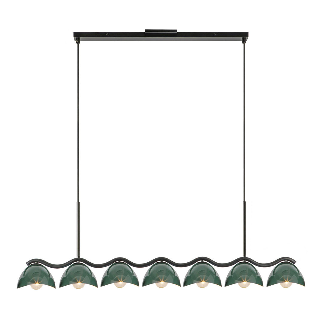 Kuzco Canada - LP57642-BK/PGN - Seven Light Linear Pendant - Atlas - Black/Pine Green