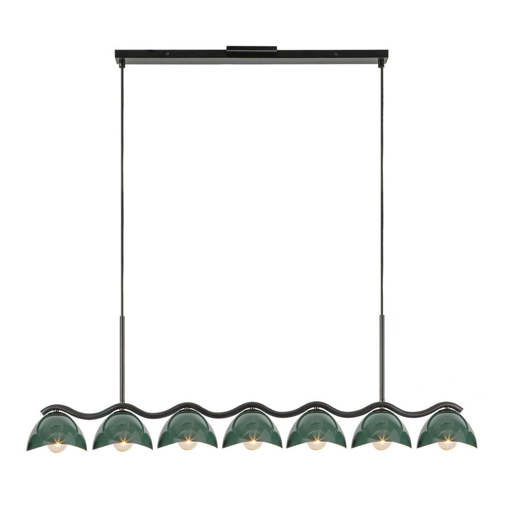 Kuzco Canada - LP57642-BK/PGN - Seven Light Linear Pendant - Atlas - Black/Pine Green