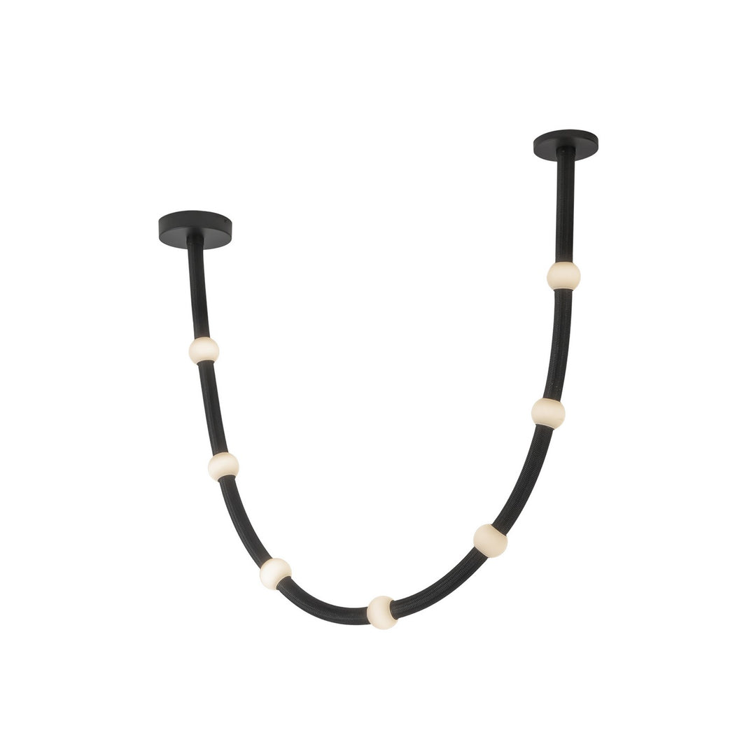 Kuzco Canada - PD39307-BK/OP-UNV - LED Pendant - Corda - Black/Opal Glass