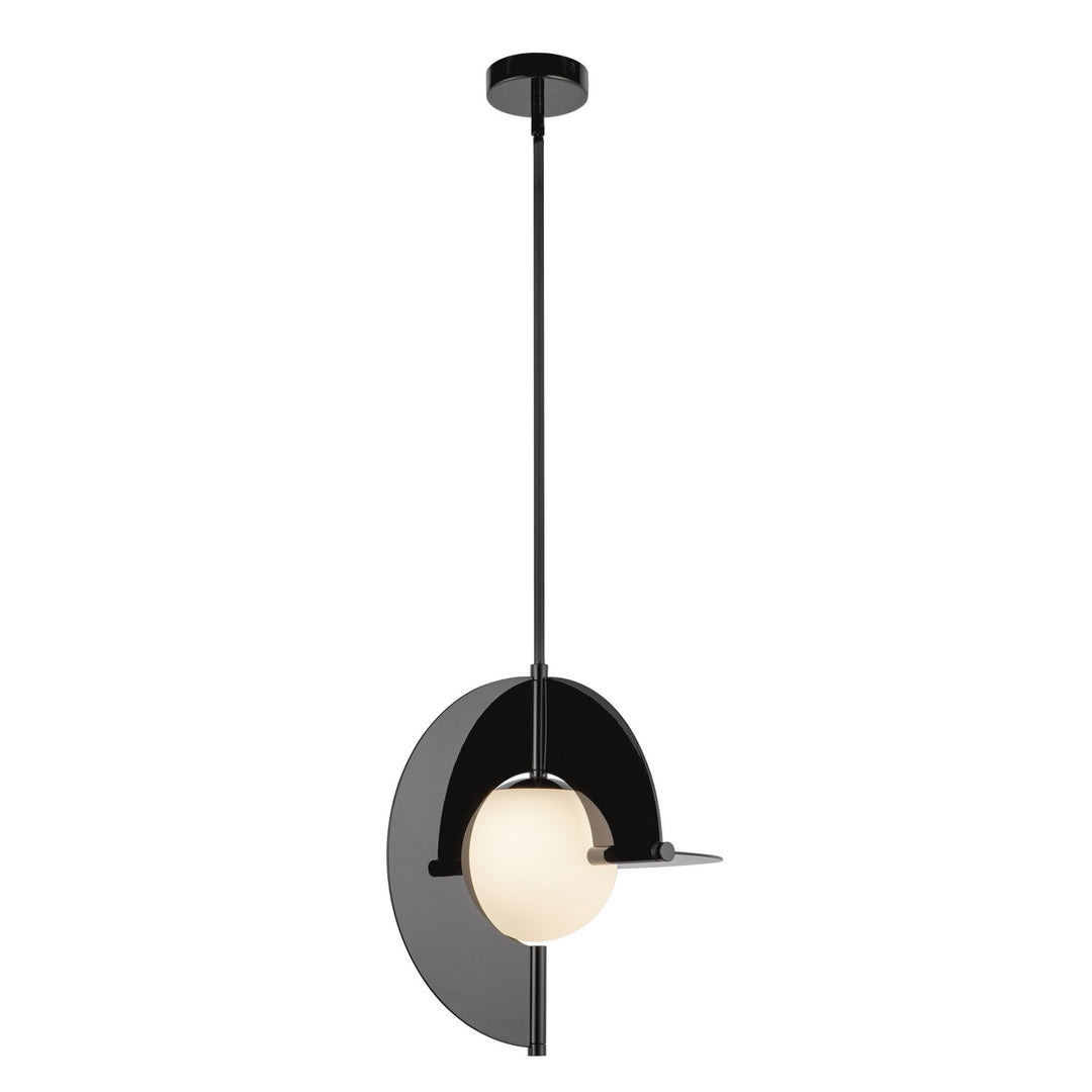 Kuzco Canada - PD65116-GBK/OP-UNV - LED Pendant - Scorpio - Glossy Black/Opal Glass