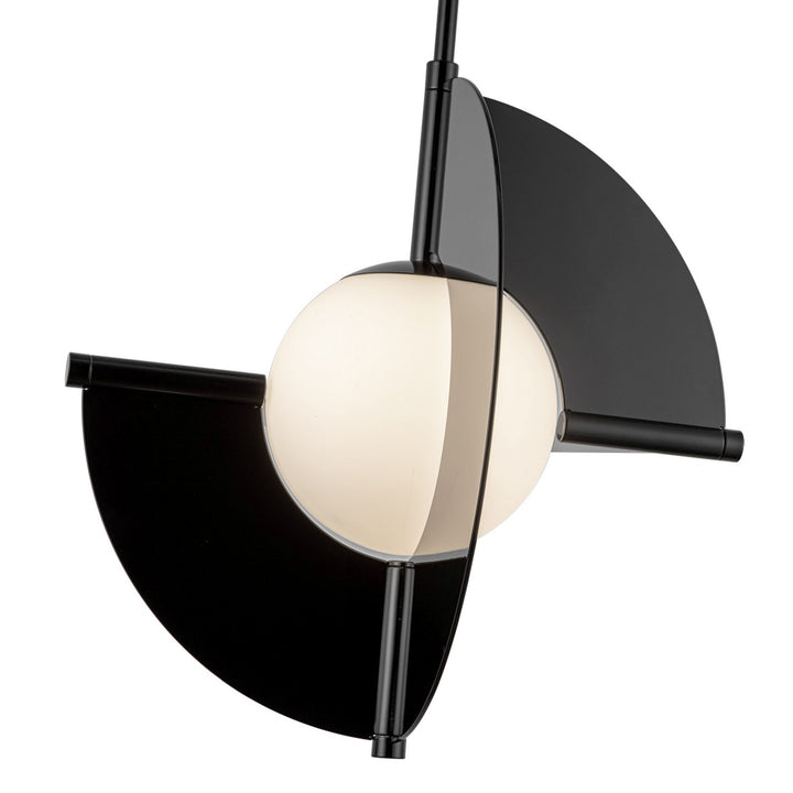 Kuzco Canada - PD65116-GBK/OP-UNV - LED Pendant - Scorpio - Glossy Black/Opal Glass