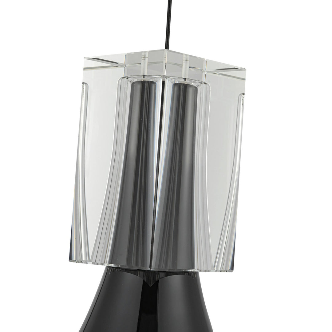 Kuzco Canada - PD94108-GBK/CC-UNV - LED Pendant - Floe - Glossy Black/Clear Crystal