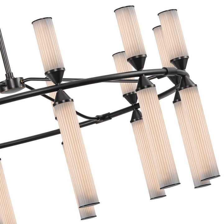Alora Canada - CH348038UBFR-UNV - LED Chandelier - Edwin - Urban Bronze/Frosted Ribbed Glass