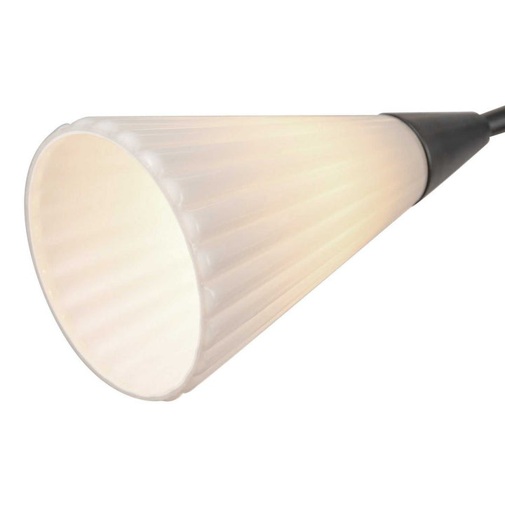 Alora Canada - CH462039MBGR - 12 Light Chandelier - Cosmo - Matte Black/Glossy Ribbed Opal Glass