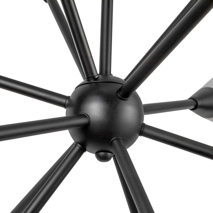 Alora Canada - CH462039MBGR - 12 Light Chandelier - Cosmo - Matte Black/Glossy Ribbed Opal Glass