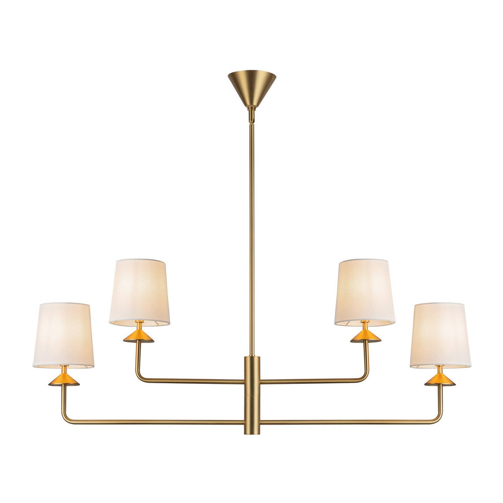 Alora Canada - CH497445BGWL - Four Light Chandelier - Bridgette - Brushed Gold/White Linen