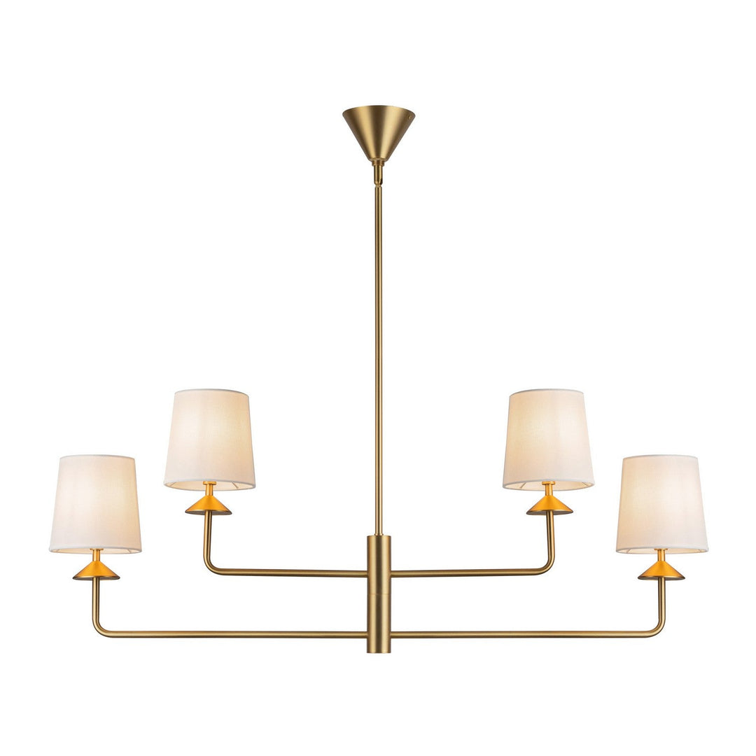 Alora Canada - CH497445BGWL - Four Light Chandelier - Bridgette - Brushed Gold/White Linen