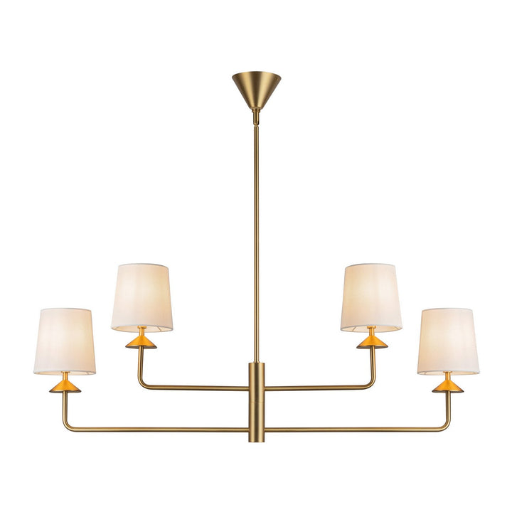 Alora Canada - CH497445BGWL - Four Light Chandelier - Bridgette - Brushed Gold/White Linen