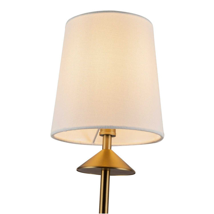 Alora Canada - CH497445BGWL - Four Light Chandelier - Bridgette - Brushed Gold/White Linen