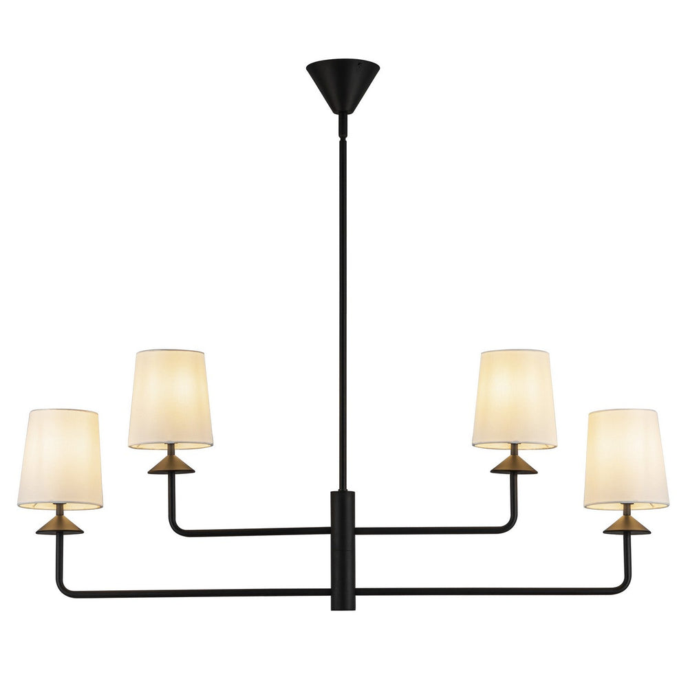 Alora Canada - CH497445MBWL - Four Light Chandelier - Bridgette - Matte Black/White Linen