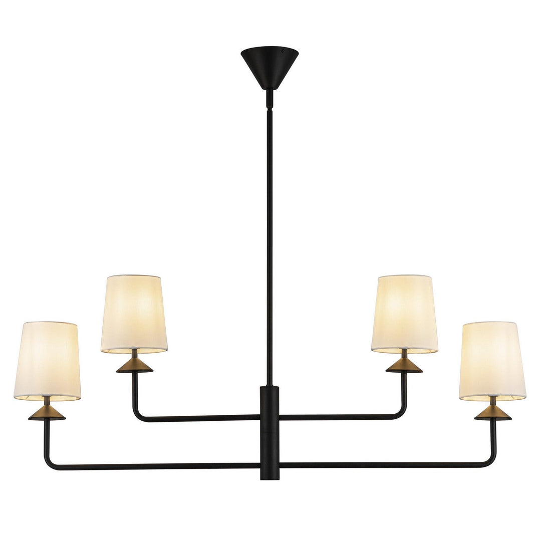 Alora Canada - CH497445MBWL - Four Light Chandelier - Bridgette - Matte Black/White Linen