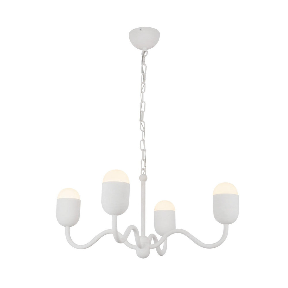 Alora Canada - CH558427AWOP - Four Light Chandelier - Effie - Antique White/Opal Glass