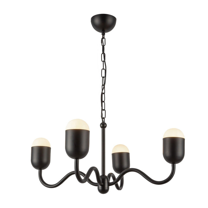 Alora Canada - CH558427MBOP - Four Light Chandelier - Effie - Matte Black/Opal Glass