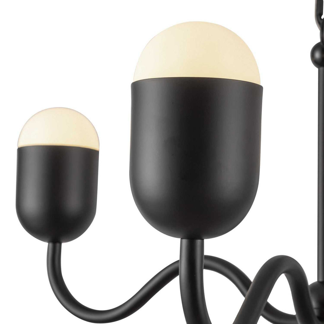 Alora Canada - CH558427MBOP - Four Light Chandelier - Effie - Matte Black/Opal Glass