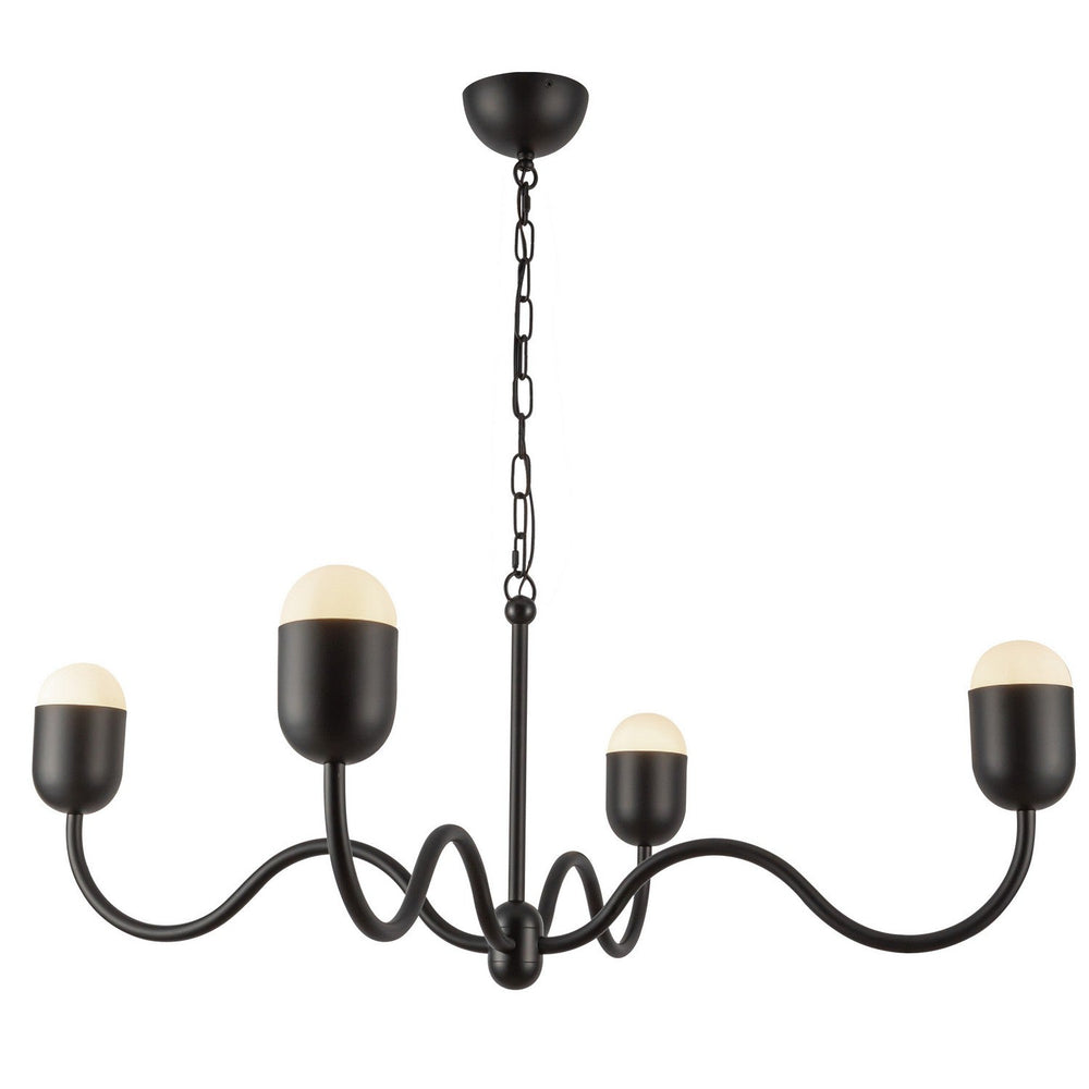 Alora Canada - CH558439MBOP - Four Light Chandelier - Effie - Matte Black/Opal Glass