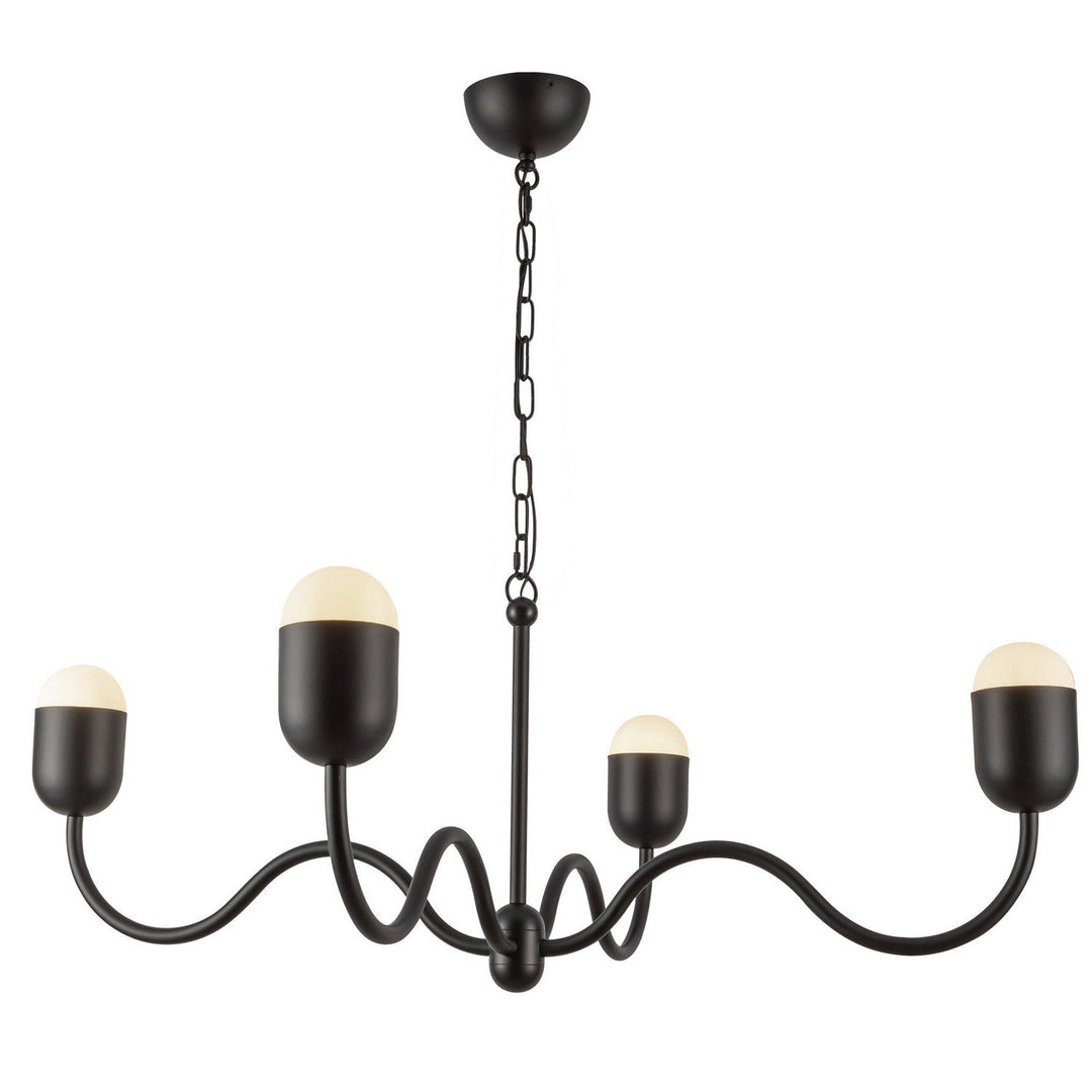 Alora Canada - CH558439MBOP - Four Light Chandelier - Effie - Matte Black/Opal Glass