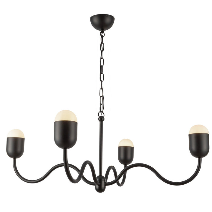 Alora Canada - CH558439MBOP - Four Light Chandelier - Effie - Matte Black/Opal Glass