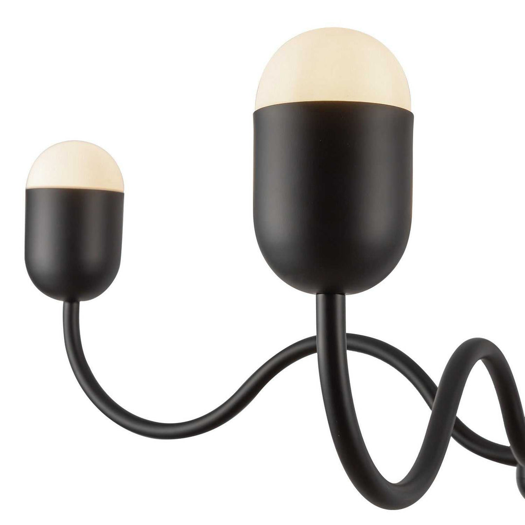 Alora Canada - CH558439MBOP - Four Light Chandelier - Effie - Matte Black/Opal Glass