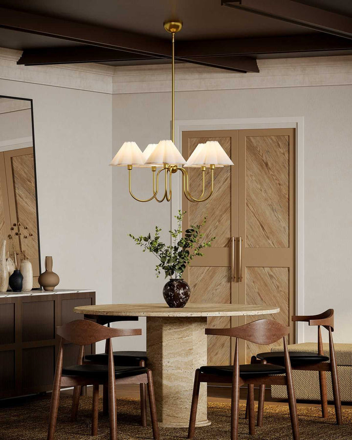 Alora Canada - CH610530BGFW - Five Light Chandelier - Rosemary - Brushed Gold/Folded White