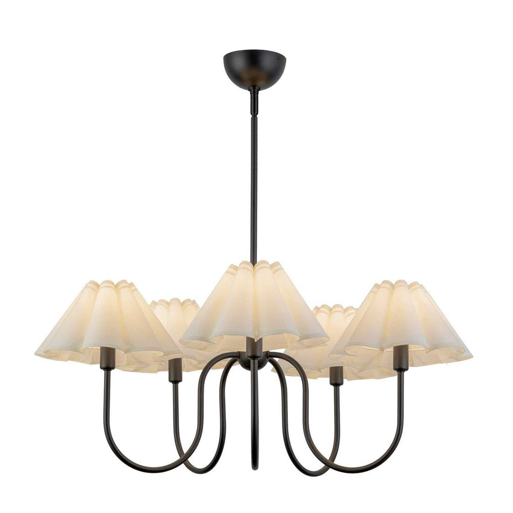 Alora Canada - CH610530MBFW - Five Light Chandelier - Rosemary - Matte Black/Folded White